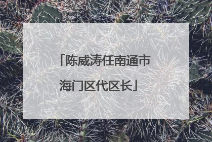 陈威涛任南通市海门区代区长