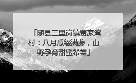 随县三里岗镇贾家湾村：八月瓜缀满藤，山野孕育甜蜜希望