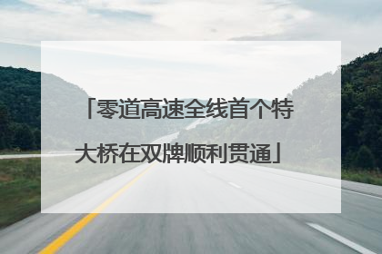 零道高速全线首个特大桥在双牌顺利贯通