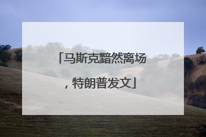 马斯克黯然离场，特朗普发文