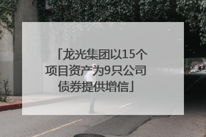 龙光集团以15个项目资产为9只公司债券提供增信