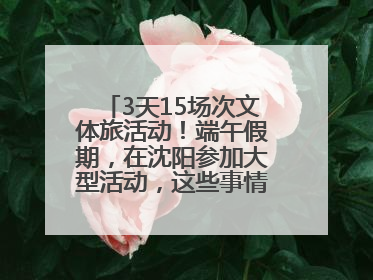 3天15场次文体旅活动！端午假期，在沈阳参加大型活动，这些事情要注意！