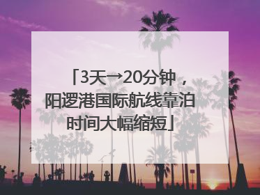 3天→20分钟，阳逻港国际航线靠泊时间大幅缩短