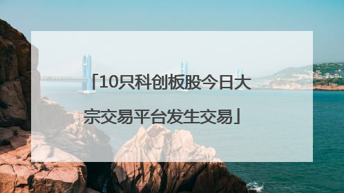10只科创板股今日大宗交易平台发生交易