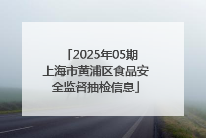 2025年05期上海市黄浦区食品安全监督抽检信息