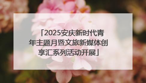 2025安庆新时代青年主题月暨文旅新媒体创享汇系列活动开展