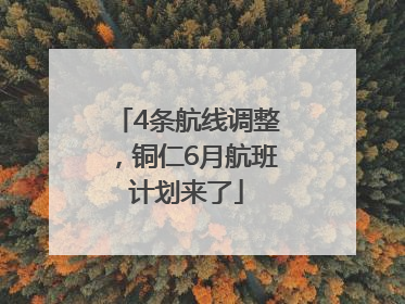 4条航线调整，铜仁6月航班计划来了