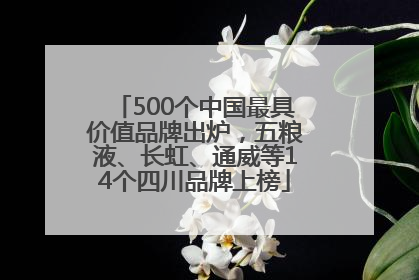 500个中国最具价值品牌出炉，五粮液、长虹、通威等14个四川品牌上榜