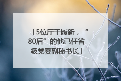 5位厅干履新，“80后”的他已任省级党委副秘书长