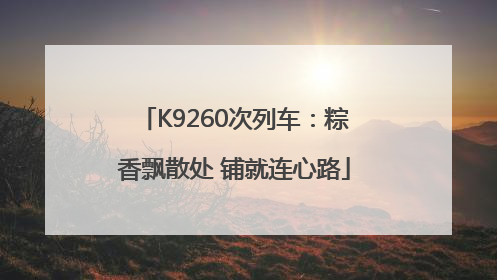 K9260次列车：粽香飘散处 铺就连心路
